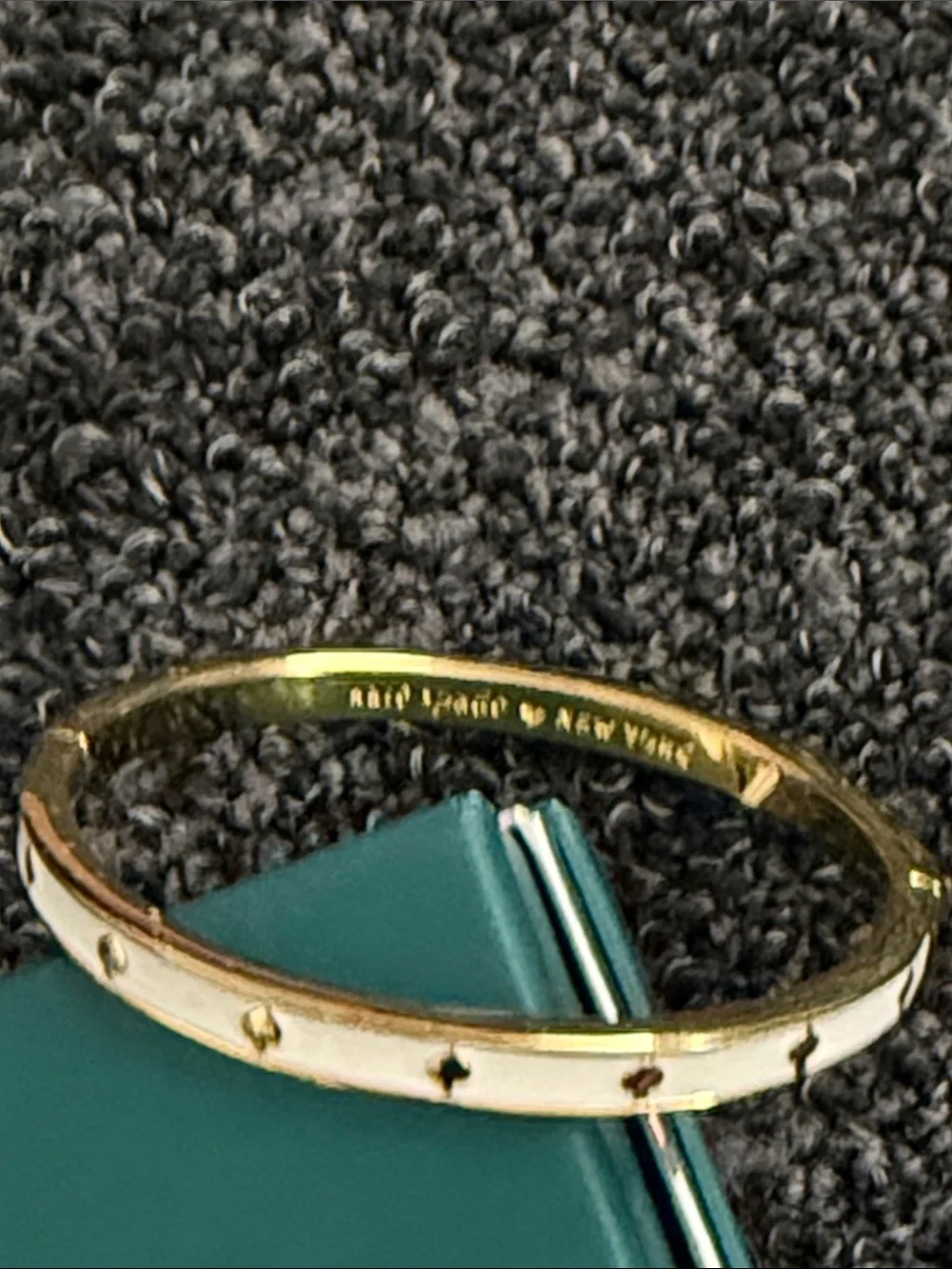 kate spade Gold Tone Bangle with Heart Cutouts